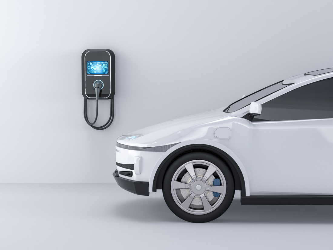 Ev car or electric vehicle with recharging station